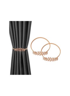 Spaceshoop Curtain Alloy Elasticity Curtains Loops Curtain Clips Rope Back Curtain Holder Buckles Curtain Binder Curtain Holder for Home Decoration Cafe Office Pack of 2pcs  - Image 1