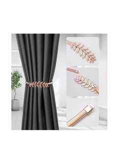 Spaceshoop Curtain Alloy Elasticity Curtains Loops Curtain Clips Rope Back Curtain Holder Buckles Curtain Binder Curtain Holder for Home Decoration Cafe Office Pack of 2pcs  - Image 2