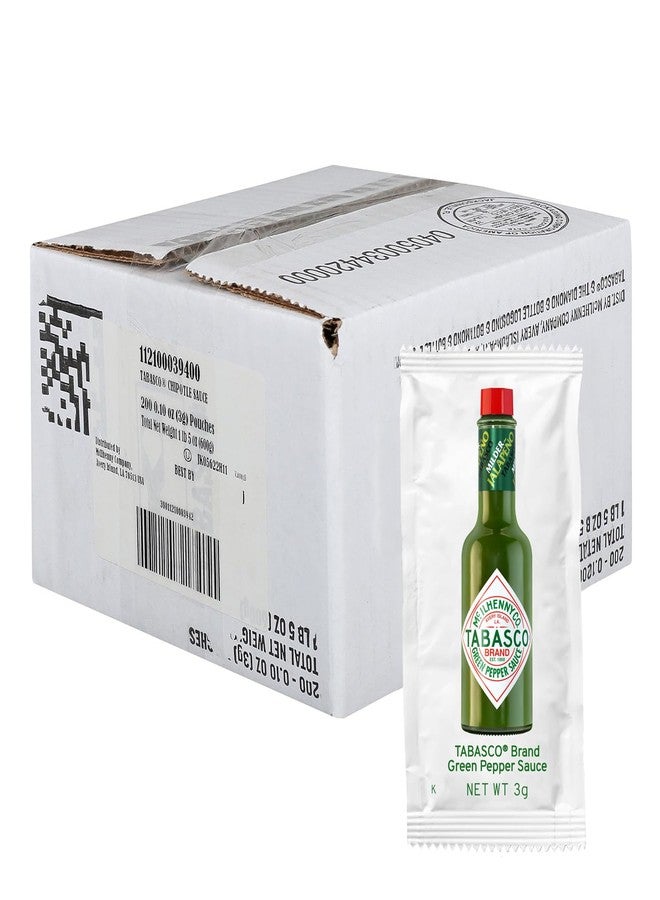 TABASCO Brand Green Jalapeno Pepper Sauce, Mild Hot Sauce, Single-Serve Hot Sauce Packets, Versatile Jalapeno Sauce, Easy for On-The-Go, Great on Mexican Dishes & More, 0.1 Oz (Pack of 200) - Image 1