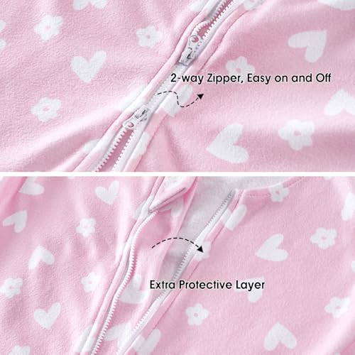 PHF 3 Pack Warm Micro-Fleece Baby Sleep Sack 0-6 Months, Soft Baby Wearable Blanket, 2-Way Zipper Sleeping Bags, Comfy Toddler Sleeping Sack for Girls, Small Size, Butterfly - Image 4