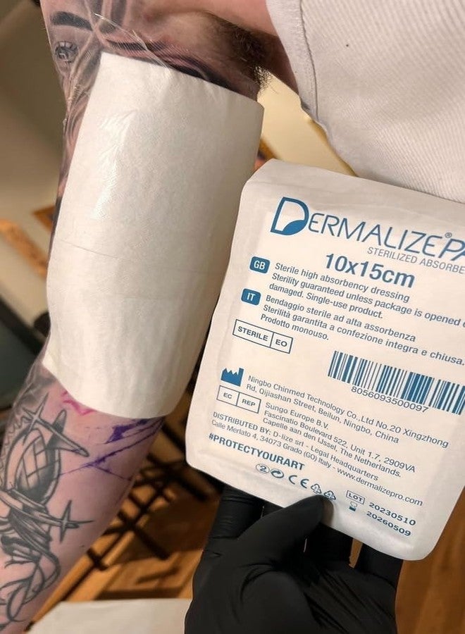 Tattoo Gizmo Sterilized Bandage Pads (10x15cm) - Non-Stick Wound Dressings for First Aid & Medical Use - Individually Wrapped, Ultra-Absorbent, Soft & Breathable (Pack of 5) - Image 4