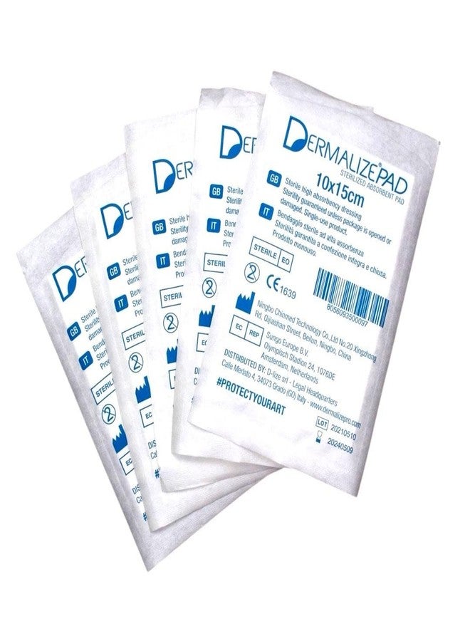 Tattoo Gizmo Sterilized Bandage Pads (10x15cm) - Non-Stick Wound Dressings for First Aid & Medical Use - Individually Wrapped, Ultra-Absorbent, Soft & Breathable (Pack of 5) - Image 1