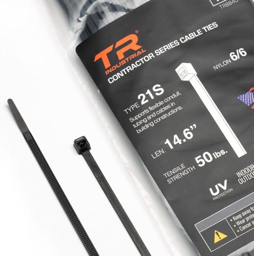 TR Industrial Contractor Series UV Cable Ties (100-Piece), 14.6", Type 21S, Made in USA - Image 1