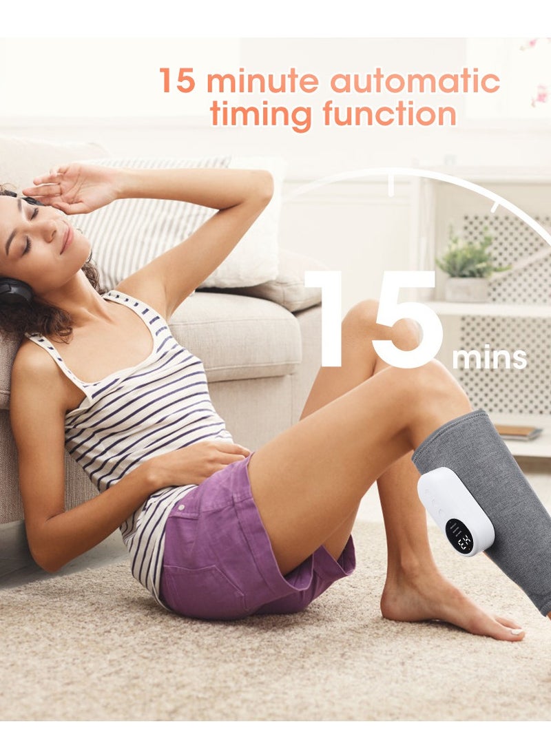 Generic Electric Leg Massager Leg Shaping Wireless Air Compression Heating Calf Massager with 3 Modes Arm Body Circulation Muscle Relaxation Varicose Veins Physiotherapy (2 pcs) - Image 3