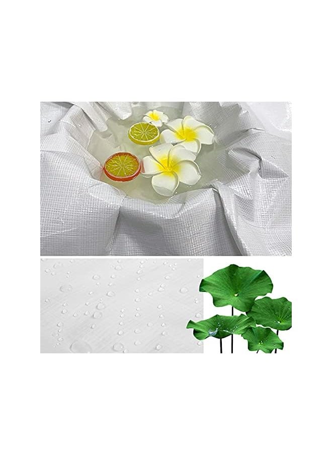 The Bros Waterproof Tarpaulin Heavy Duty Tarp PVC Sheet Outdoor Furniture Caravan Boat Car Camping Cover Picnic Ground Dust Sheet Mat With Strong Eyelets Canvas Tarp (Color : White, Size : 3x6m)  - Image 4