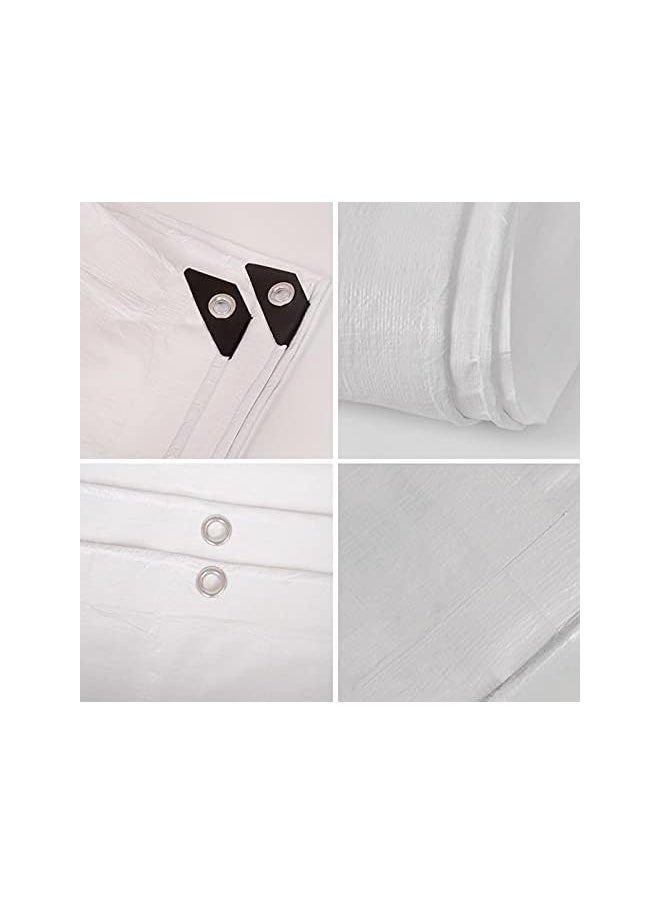 The Bros Waterproof Tarpaulin Heavy Duty Tarp PVC Sheet Outdoor Furniture Caravan Boat Car Camping Cover Picnic Ground Dust Sheet Mat With Strong Eyelets Canvas Tarp (Color : White, Size : 3x6m)  - Image 2