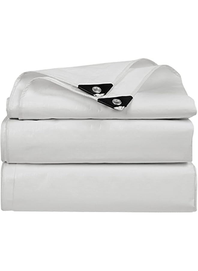 The Bros Waterproof Tarpaulin Heavy Duty Tarp PVC Sheet Outdoor Furniture Caravan Boat Car Camping Cover Picnic Ground Dust Sheet Mat With Strong Eyelets Canvas Tarp (Color : White, Size : 3x6m)  - Image 1