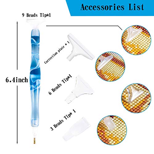 RovyFota Diamond Painting Pen, Handmade Resin Diamond Painting Tools with Glue Clay and Various Tips, More Comfortable and Faster - Image 2