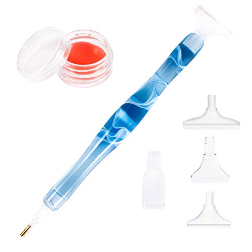 RovyFota Diamond Painting Pen, Handmade Resin Diamond Painting Tools with Glue Clay and Various Tips, More Comfortable and Faster - Image 1