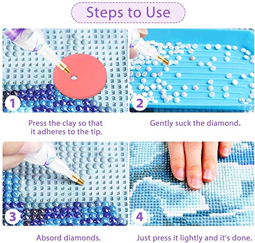 RovyFota Diamond Painting Pen, Handmade Resin Diamond Painting Tools with Glue Clay and Various Tips, More Comfortable and Faster - Image 5