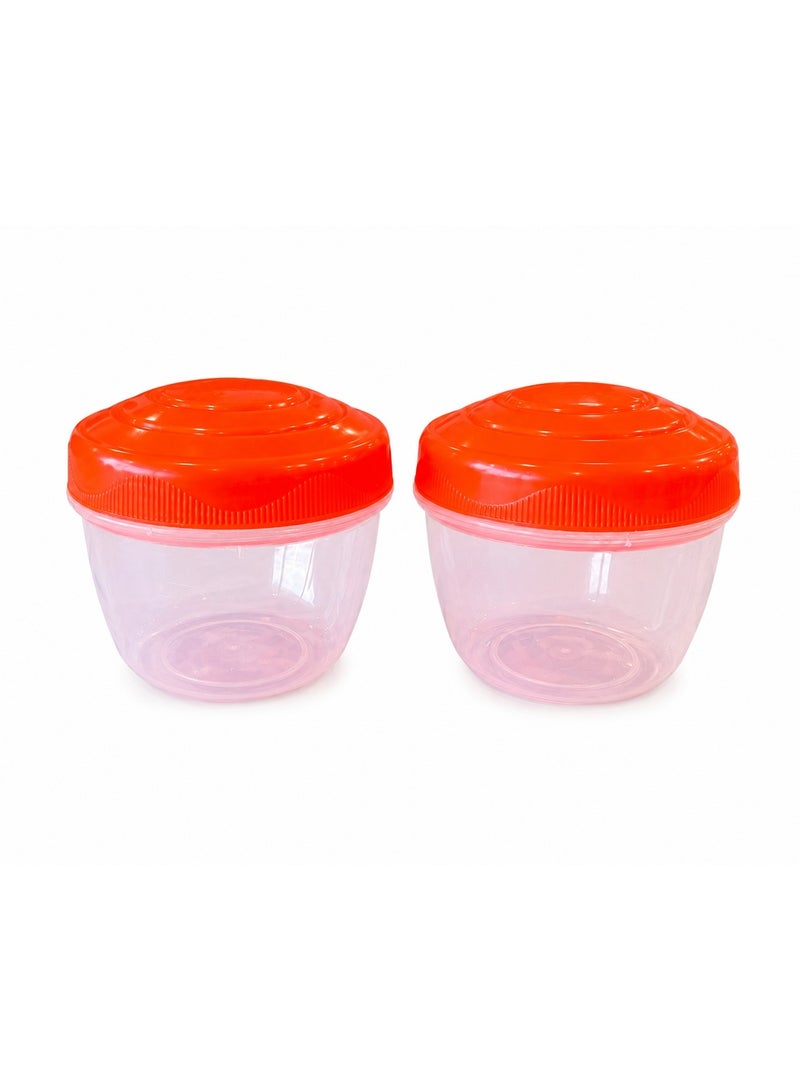 ZigZag Food Storage Container Set – 2 x 150ml, Orange - Image 1