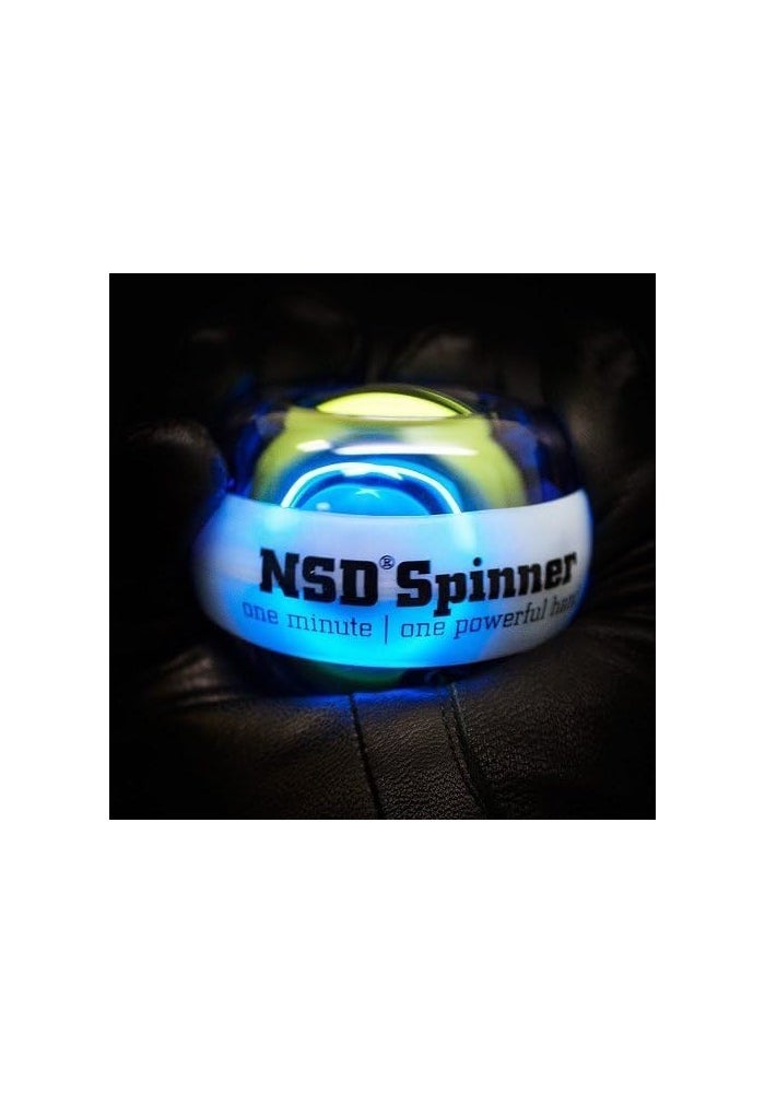 NSD Roll 'N Spin Rainbow Lit AutoStart Gyroscopic Wrist and Forearm Exerciser - Purple - Image 3