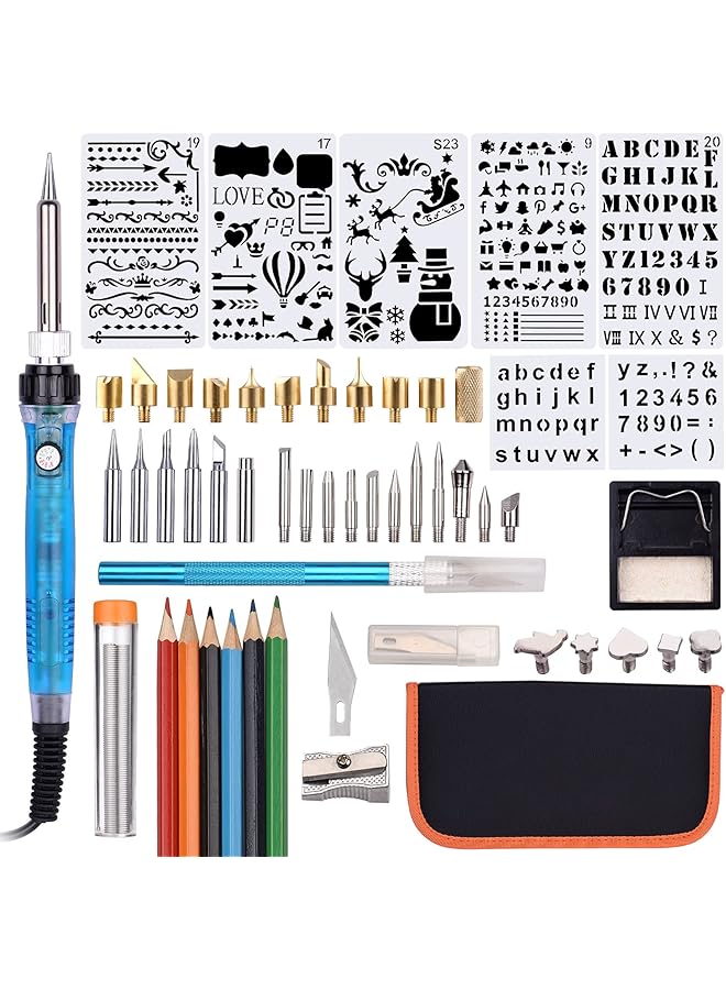 erorex Wood Burning Tool Kit 55Pcs Professional Pyrography Pen Soldering Iron Set Adjustable Temperature From 200 450℃ For Beginners Adults Wood Burning Carving Diy Embossing Soldering - Image 1