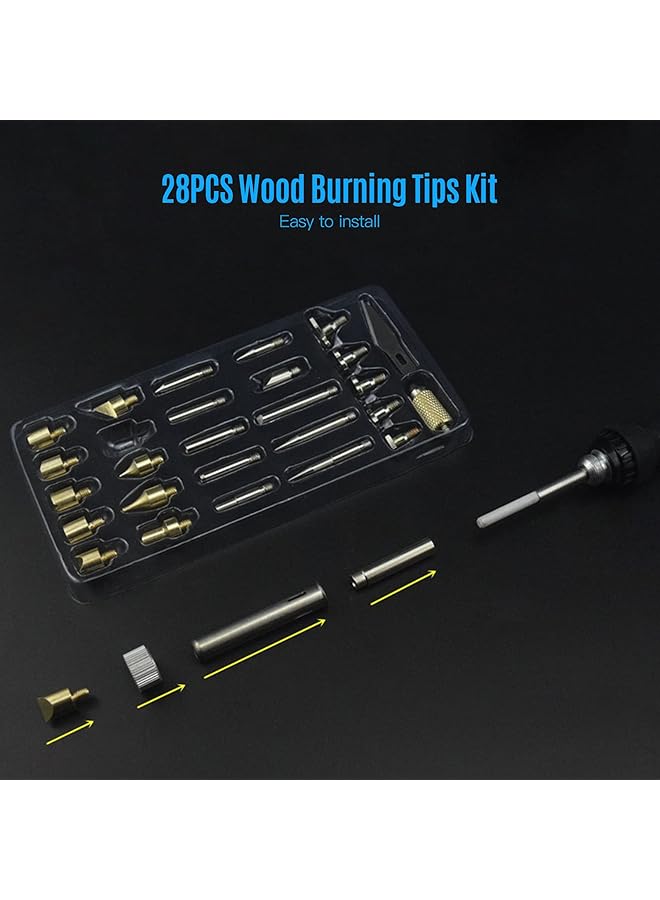 erorex Wood Burning Tool Kit 55Pcs Professional Pyrography Pen Soldering Iron Set Adjustable Temperature From 200 450℃ For Beginners Adults Wood Burning Carving Diy Embossing Soldering - Image 4