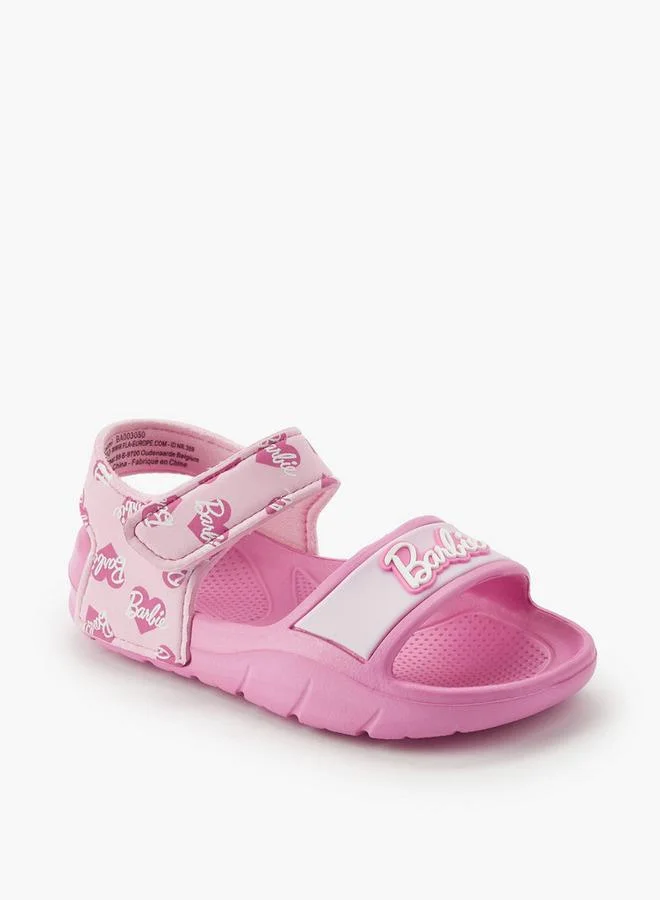 Barbie Barbie Girls Printed Hook & Loop Sandals
