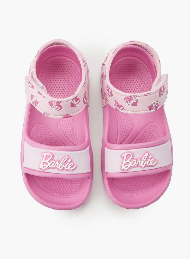 Barbie Barbie Girls Printed Hook & Loop Sandals