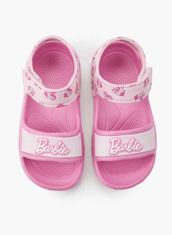 Barbie Girls Printed Hook & Loop Sandals - Image 1