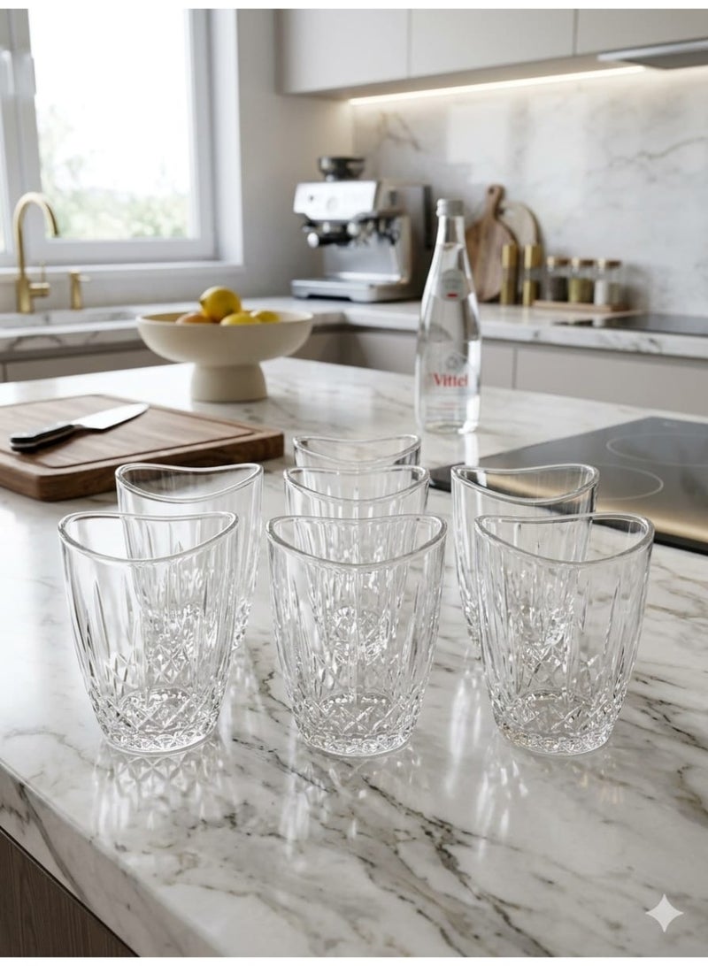 6-Piece Glass Drinking Cups Set – Clear Glass Tumblers for Juice, Water & Cold Drinks - Image 1