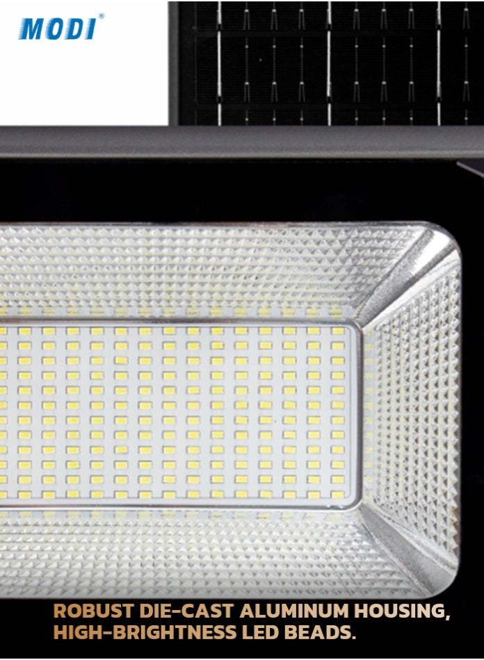ماكس مصباح جداري شمسي بقدرة 400 واط مع جهاز تحكم عن بعد، مصباح كشاف خارجي LED SMD أبيض بارد 6500 كلفن، لوحة شمسية أحادية البلورة 5 فولت 10 واط، بطارية ليثيوم فوسفات الحديد 3.2 فولت 6 أمبير، مصباح أمان شمسي مقاوم للماء بمعيار IP للحديقة والفناء والمنتزه - Image 4