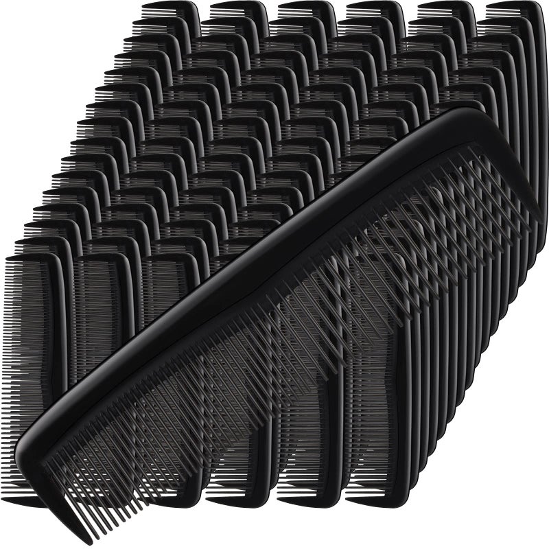 Mimorou 150 Pieces Hair Combs Bulk Black Plastic Pocket Hair Combs 5 Inch Fine and Wide Tooth for Women and Men Hotel Travel Charity Homeless Nursing Home