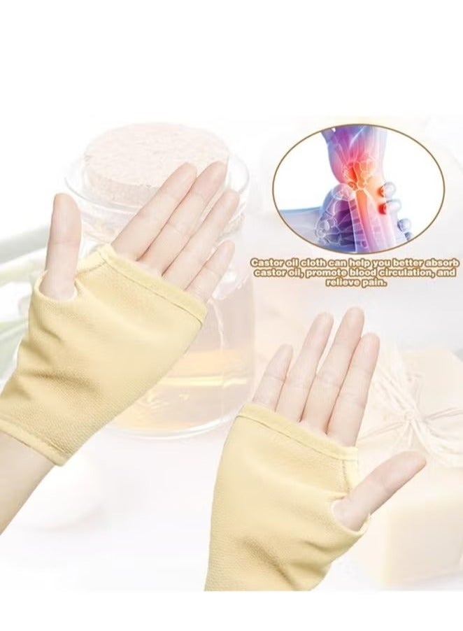 general Arm Castor Oil Wrap, 2 Pieces Organic Castor Oil Pack, Reusable Castor Oil Wrap with Hook and Loop, Castor Oil Pad Compression Pad Castor Oil Patch Kit for Men and Women, Castor Oil Free - Image 4