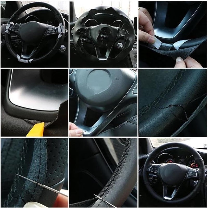 QASULER Microfiber Leather Steering Wheel Cover for BMW - Image 3