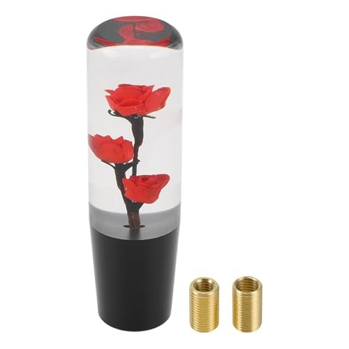 TUCKBOLD Car Shift Knob 15cm Front Shift Lever Knob Universal for Automatic and Manual Vehicle Acrylic Red with 2 Adapter 1 Set - Image 1