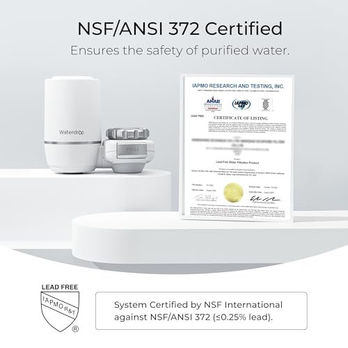 Waterdrop Sink Filter Water Faucet for Skin Care, Bathroom Faucet Filter, 320 Gallons, NSF Certified Water Purifier, 0.01μm Ultra-Filtration System, Reduces Chlorine Lead-Free Material, 1 Filter White - Image 5