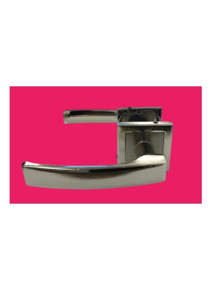 Rosetta Cylinder Door Handle Set of 2 Silver  - Image 1