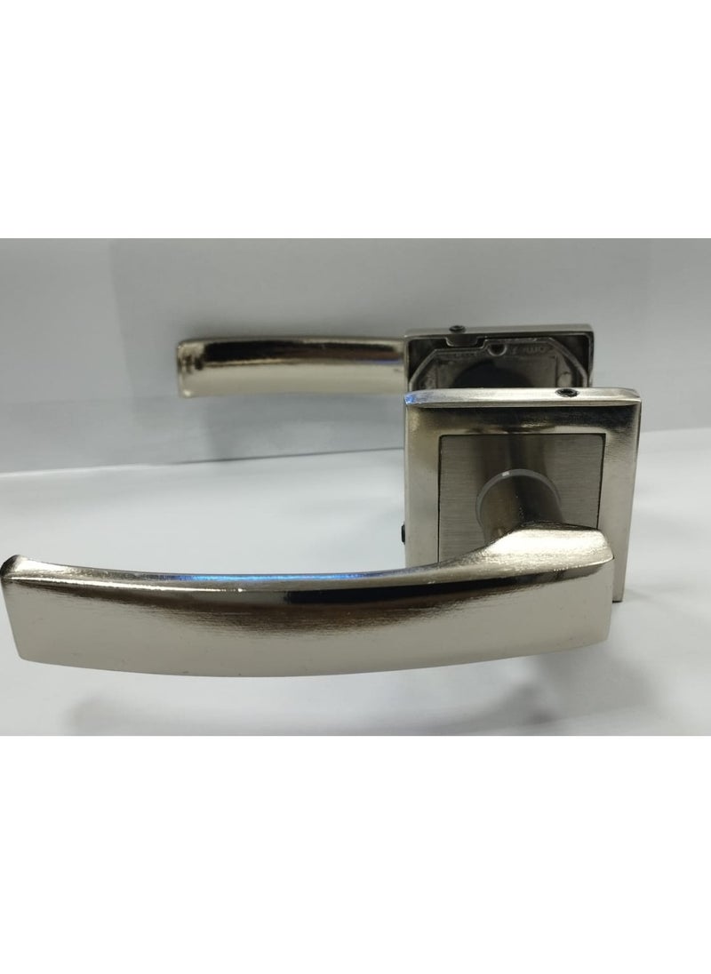 Rosetta Cylinder Door Handle Set of 2 Silver  - Image 2