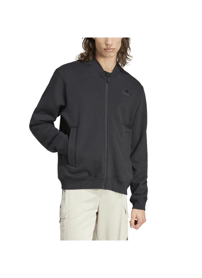 Adidas adidas M Lng Bomber Fl Black Training Sweatshirts XS  - Image 4