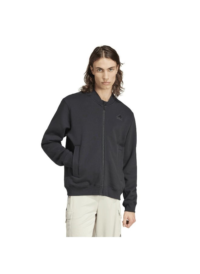 Adidas adidas M Lng Bomber Fl Black Training Sweatshirts XS  - Image 3
