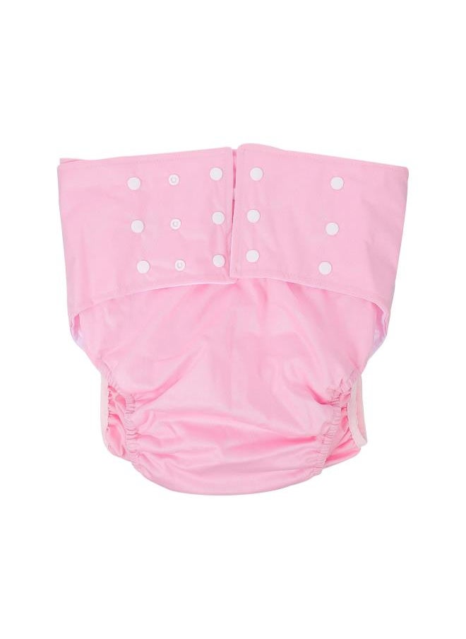 WYBOT - Washable Nappy Cover Diaper Pants Cotton Adult Reusable Nappy Cover Diaper Pant Cloth Incontinence Underwear for The Elderly and Disabled Pink - Image 1