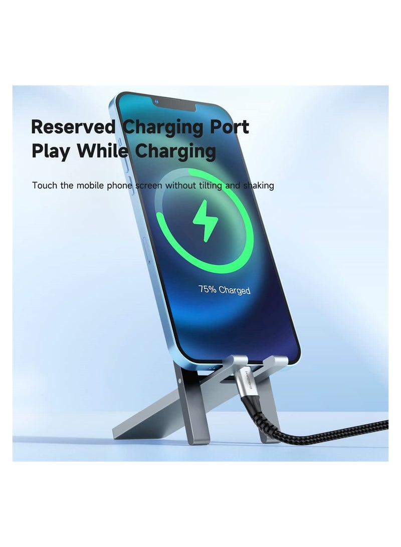 Excefore 1Pcs Portable Mobile Phone Holder Foldable Aluminum Phone Holder for iPhone 15 14 Pro Max X SE XR 8 Plus for Samsung Galaxy iPad Mini - Image 3
