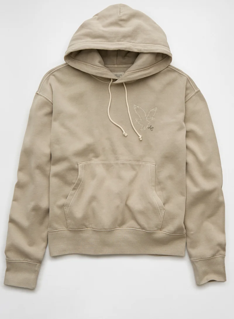 American Eagle Logo Graphic Drawstring Pullover Hoodie