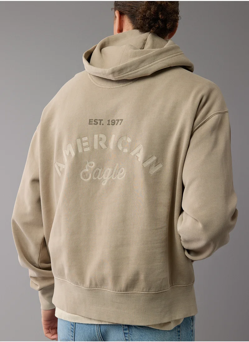 American Eagle Logo Graphic Drawstring Pullover Hoodie