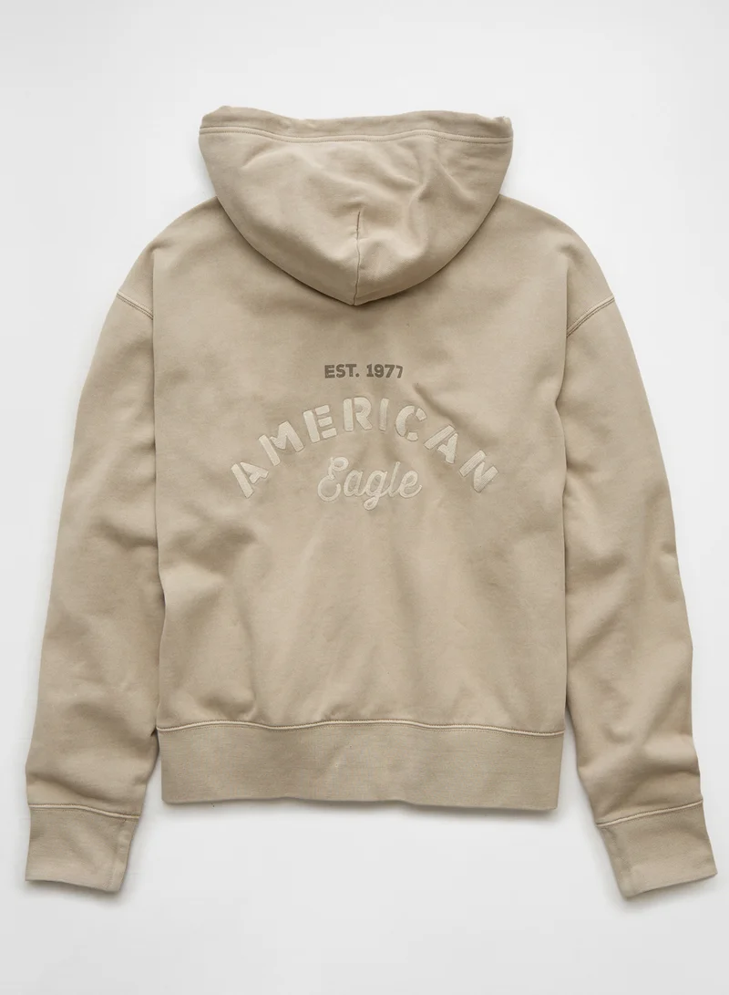 American Eagle Logo Graphic Drawstring Pullover Hoodie