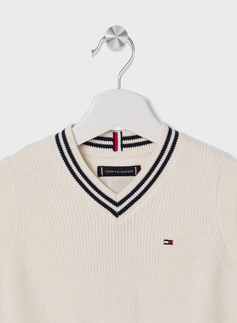 تومي هيلفيغر Kids V-Neck Sleeveless Sweater