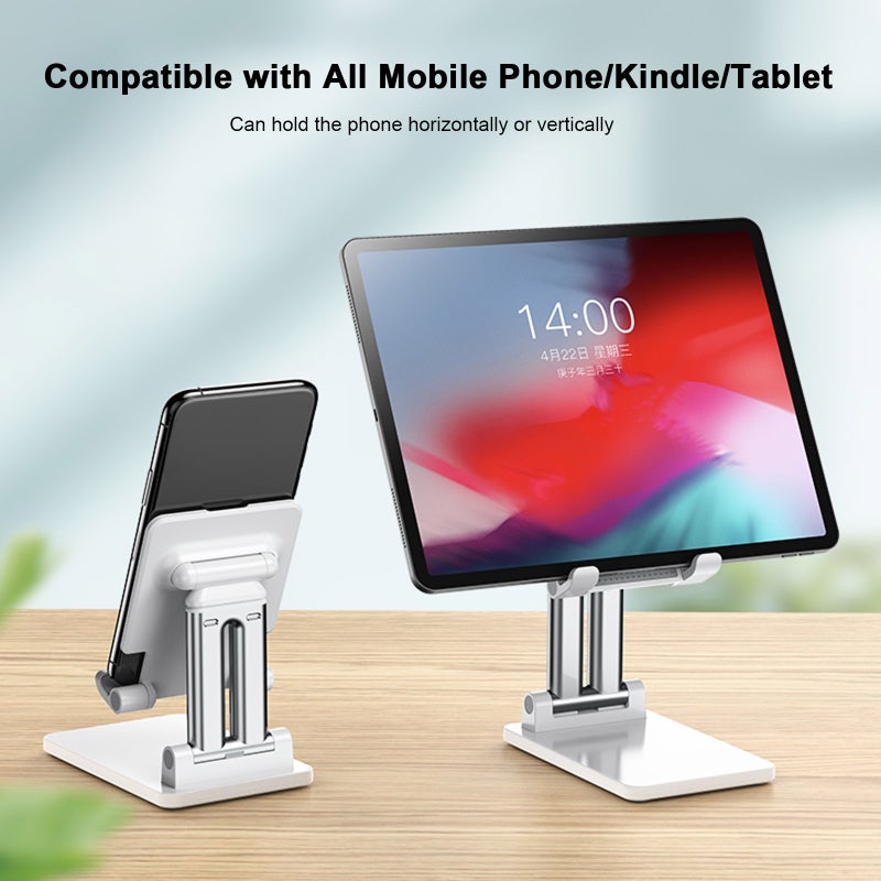 Desktop Tablet Mobile Phone Holder Stand Angle Height Adjustable Foldable Cell Phone Stand Compatible with All Mobile Phone/Tablet PC - Image 5