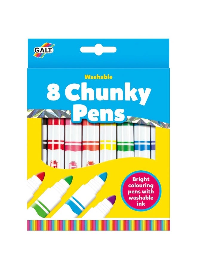 Galt Toys 8 Chunky Washable Colouring Pens | Bright & Colourful | Easy Grip for Little Hands | Develop Creativity & Fine Motor Skills | Safe & Non-Toxic