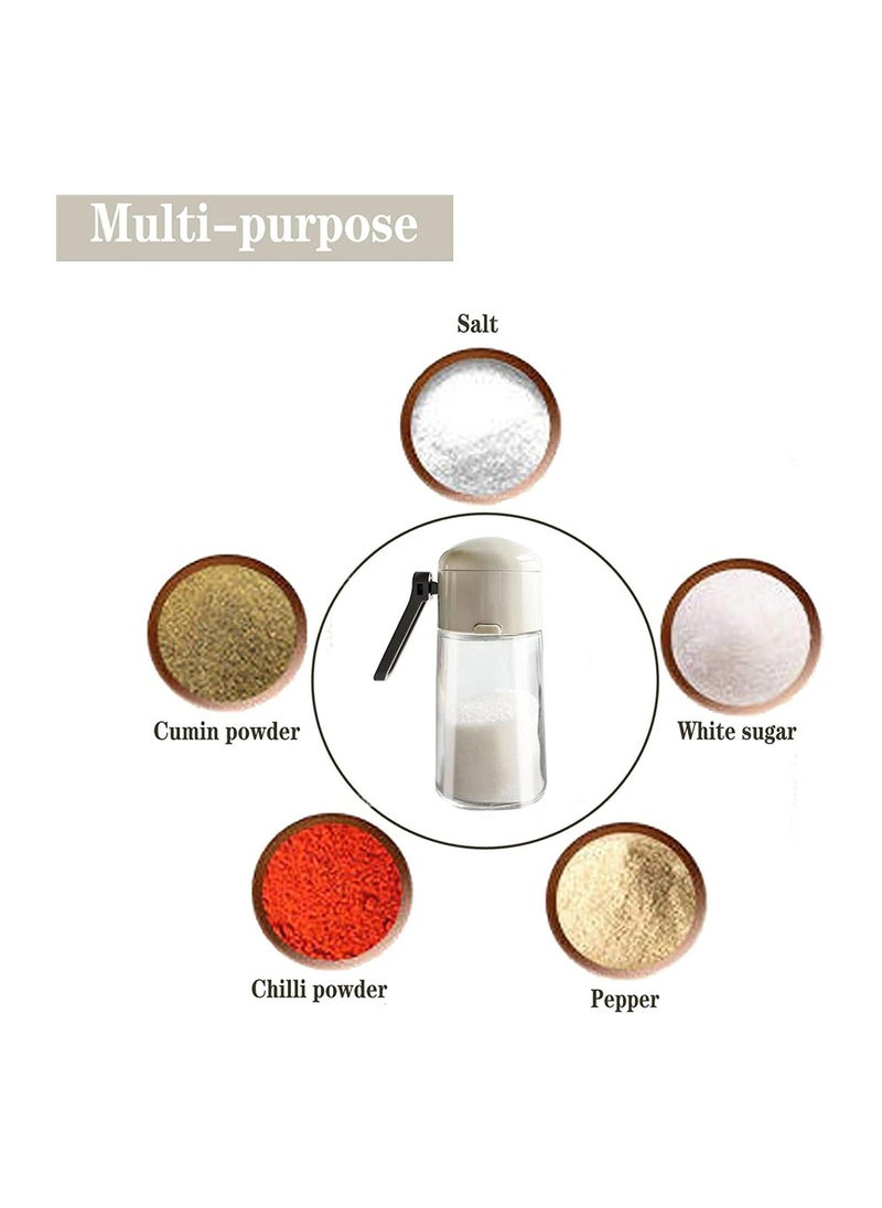 Excefore - Glass Salt Shaker Dispenser, Precise Quantitative Seasoning Bottle, Seasoning Jar with Lid Sealed, Quantitative 0.5g Salt Each Press, Ration Salt Shakers, Spice Dispenser Seasoning Container - Image 1