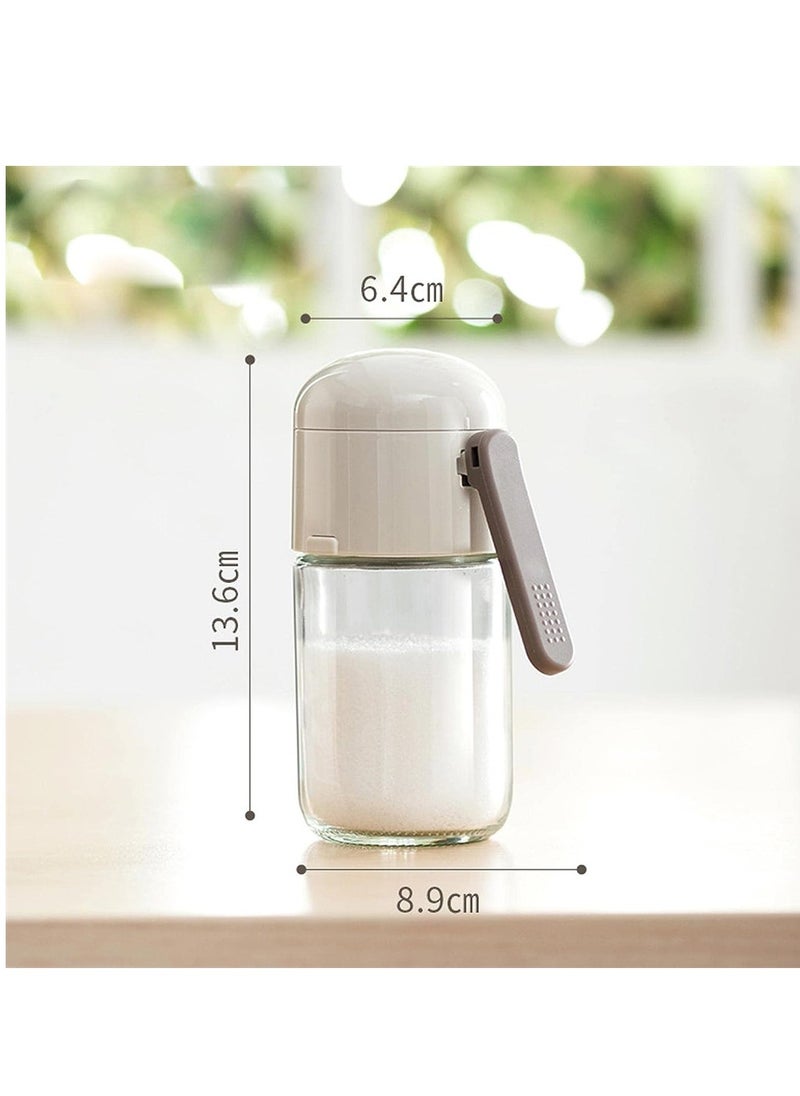 Excefore - Glass Salt Shaker Dispenser, Precise Quantitative Seasoning Bottle, Seasoning Jar with Lid Sealed, Quantitative 0.5g Salt Each Press, Ration Salt Shakers, Spice Dispenser Seasoning Container - Image 1