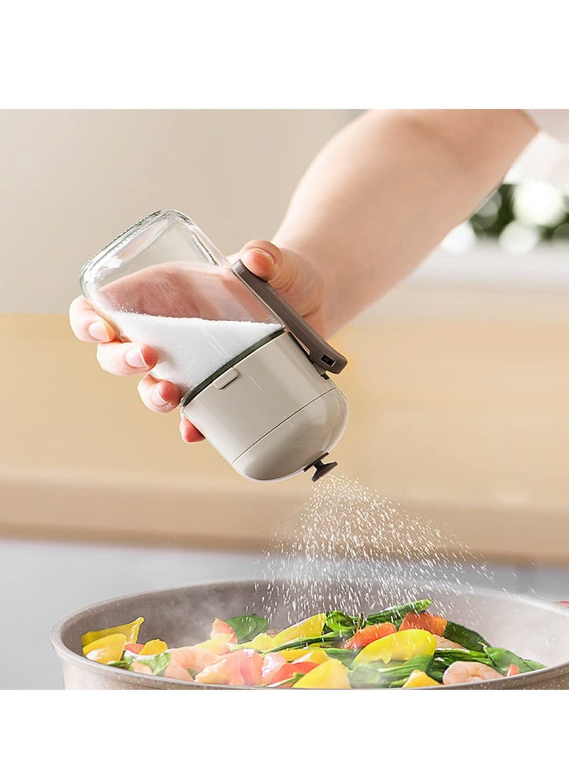 Excefore - Glass Salt Shaker Dispenser, Precise Quantitative Seasoning Bottle, Seasoning Jar with Lid Sealed, Quantitative 0.5g Salt Each Press, Ration Salt Shakers, Spice Dispenser Seasoning Container - Image 1