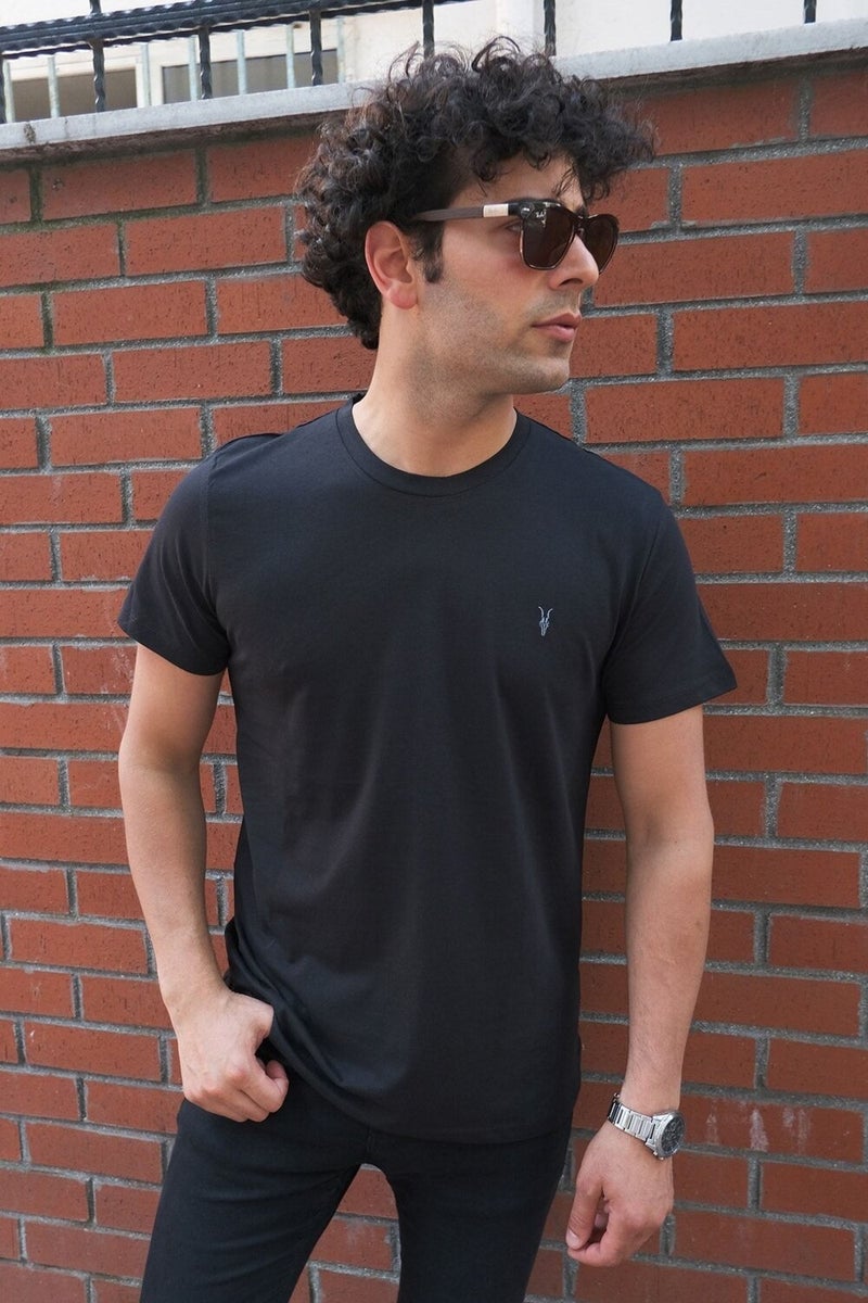 Four Man Crew Neck Standard Fit Basic Cotton Men's T-Shirt Pack of 5 - Image 5