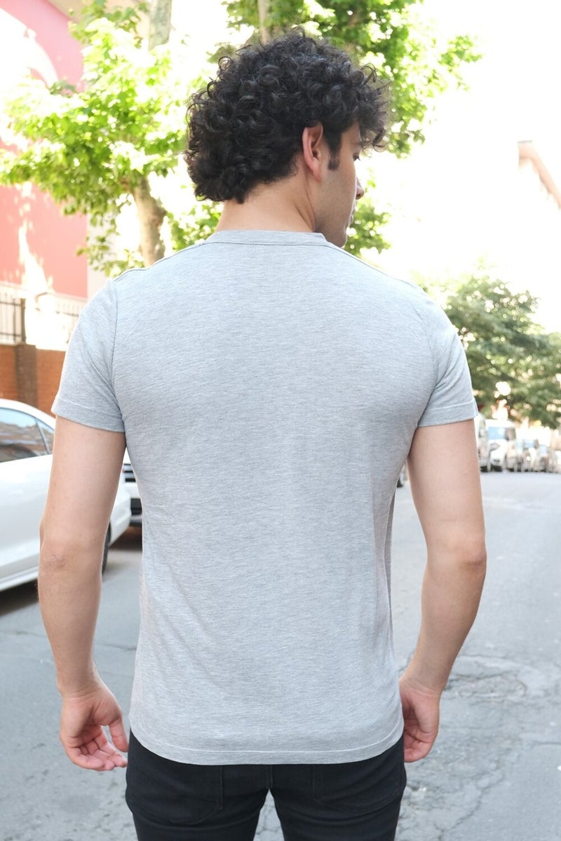 Four Man Crew Neck Standard Fit Basic Cotton Men's T-Shirt Pack of 5 - Image 4