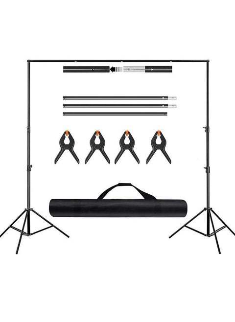Padom Backdrop Stand 6.5X6.5ft, 2X2m with Spring Clamp, Photo Video Party Background Stand Support System for Wedding, Photography, Advertising Display, Parties, with Carring Bag