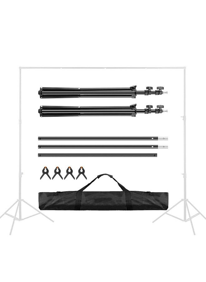 PADOM - Padom Backdrop Stand 6.5X6.5ft, 2X2m with Spring Clamp, Photo Video Party Background Stand Support System for Wedding, Photography, Advertising Display, Parties, with Carring Bag - Image 1