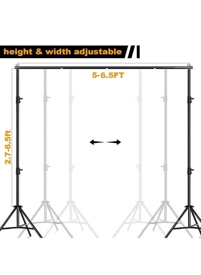 PADOM - Padom Backdrop Stand 6.5X6.5ft, 2X2m with Spring Clamp, Photo Video Party Background Stand Support System for Wedding, Photography, Advertising Display, Parties, with Carring Bag - Image 1