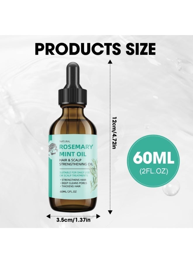 jalan Rosemary & Mint Essential Oil (60ml) - Hair Growth Treatment for Thicker, Stronger Hair - Scalp Care to Reduce Dandruff & Hair Loss - Natural Plant Extract for Moisturized Skin & Scalp - Chemical-Free & Vegan - Image 3