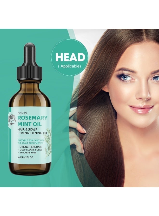 jalan Rosemary & Mint Essential Oil (60ml) - Hair Growth Treatment for Thicker, Stronger Hair - Scalp Care to Reduce Dandruff & Hair Loss - Natural Plant Extract for Moisturized Skin & Scalp - Chemical-Free & Vegan - Image 2